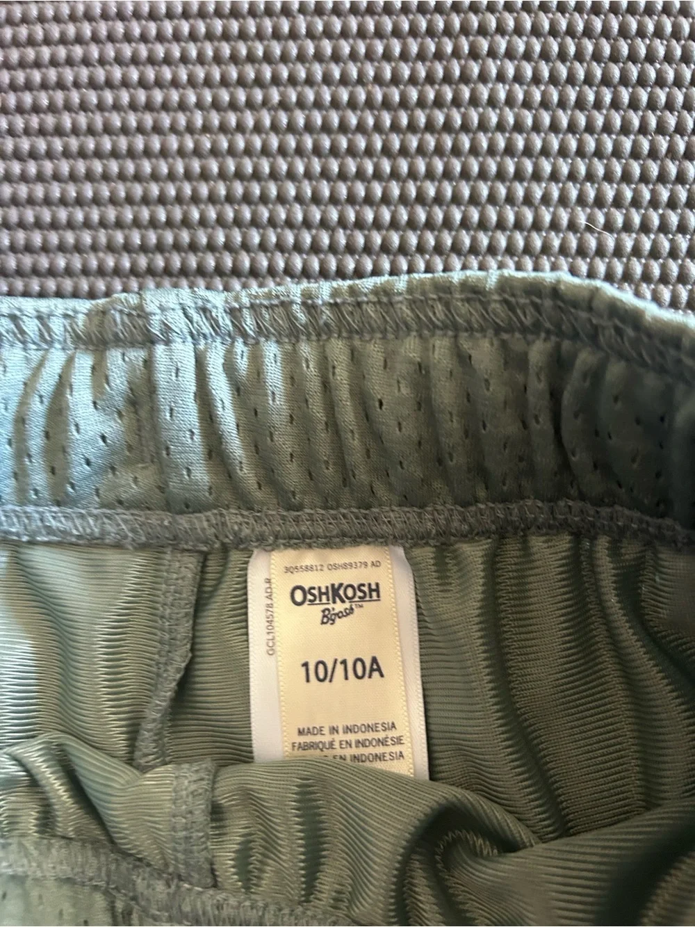 OshKosh B'gosh Light Green Mesh Athletic Shorts with Stripe Hem